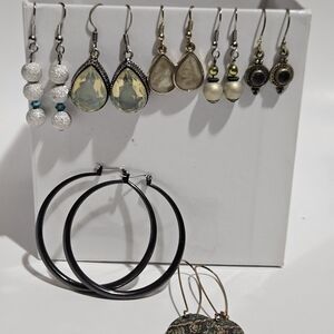 7 Pairs of Gemstone And Bead Earrings